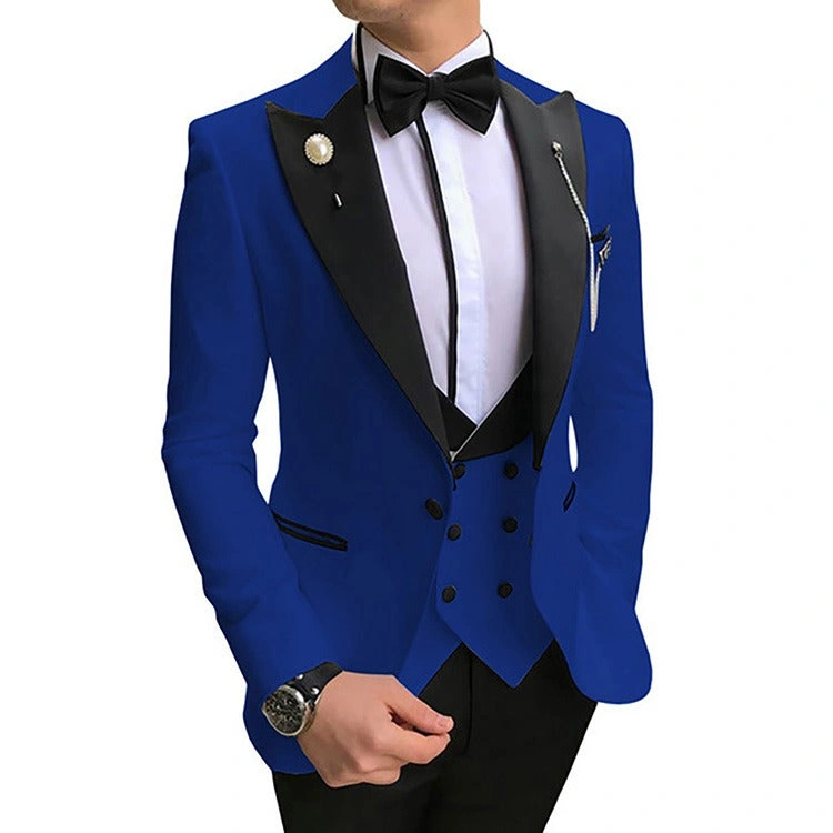 Elegant herre-tuxedo sæt: Bryllup, fest eller bal – Slim Fit stil med jakke, bukser og vest!